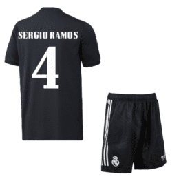 Детская чёрная футбольная форма Серхио Рамос Реал Мадрид 2022-2023