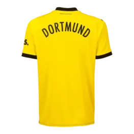 a yellow shirt with black text