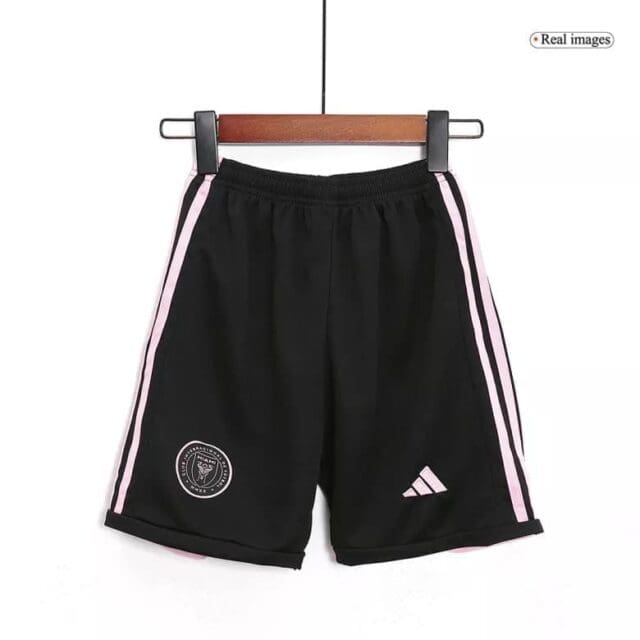 a black shorts with pink stripes on a swinger