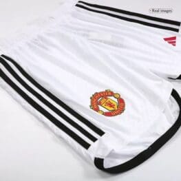 a white shorts with black stripes
