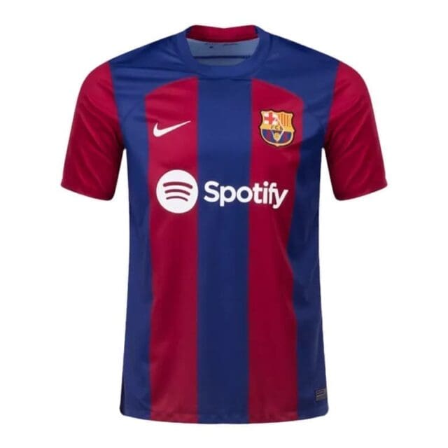 a red and blue sports jersey
