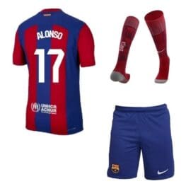 Детская футбольная форма Алонсо Барселона 2024 с гетрами
