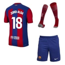 Детская футбольная форма Альба Барселона 2024 с гетрами