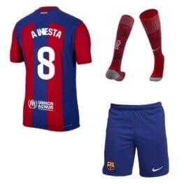 Детская футбольная форма Иньеста Барселона 2024 с гетрами