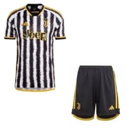 a black and white striped football jersey and shorts