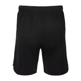 a black shorts with blue stripe