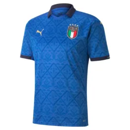 a blue sports shirt with a logo on it