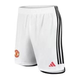 a white shorts with black stripes