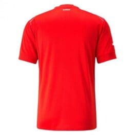 a red shirt with white text on it