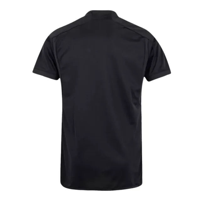 a black shirt with a white background