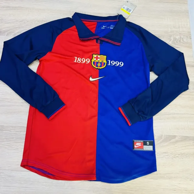 Ретро футболка Барселона 1999 год с длинными рукавами