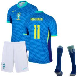 Детская гостевая футбольная форма с гетрами Рафинья 11 2024 Бразилия