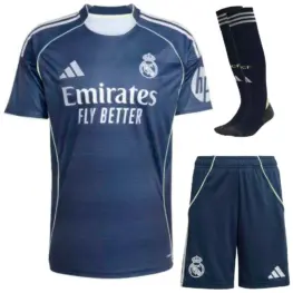 Детская гостевая футбольная форма с гетрами Реал Мадрид 2025 - 2026